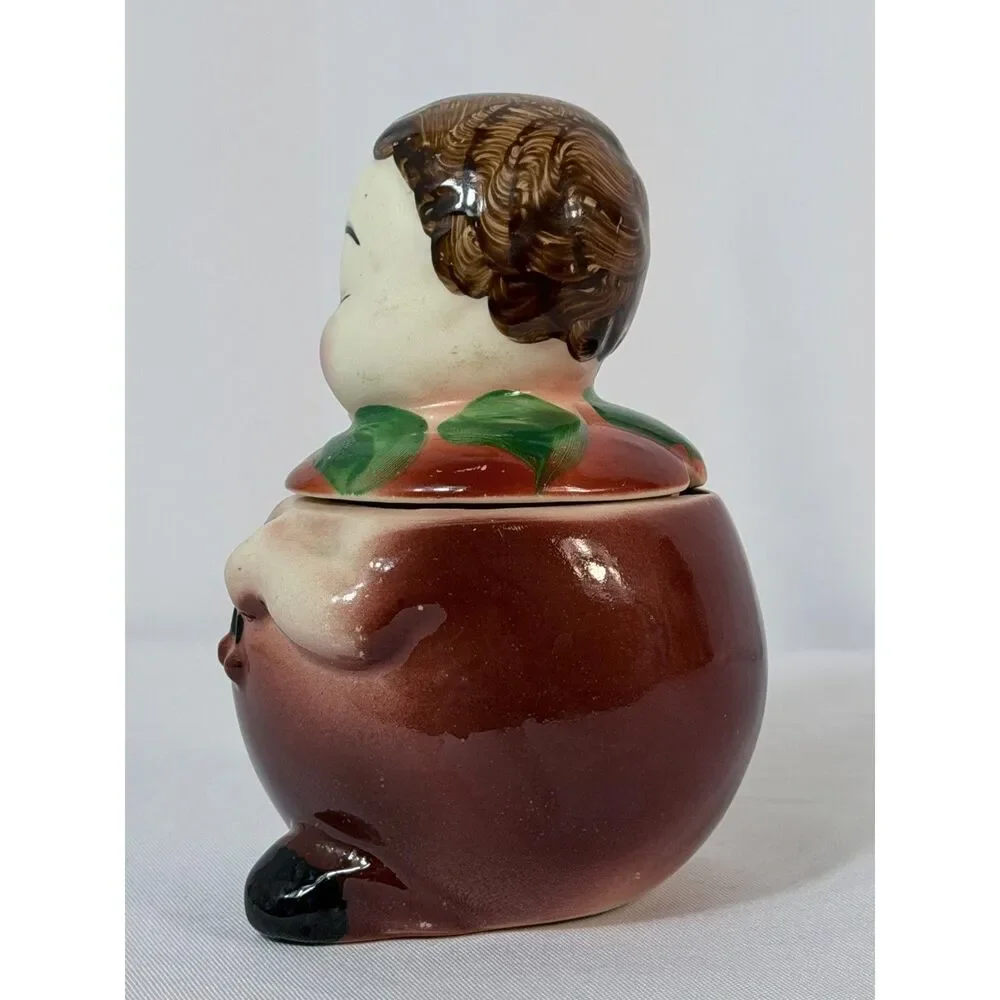 VTG Pee Dee Fruit Orchard Kid Charlie Cherry Jelly Jar 2 PC Boy Anthropomorphic